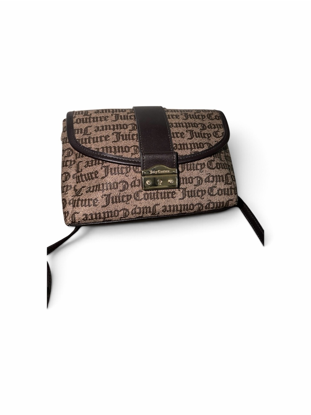 Juicy Couture Brown Monogram Belt Bag with Dark Trim